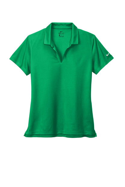 Front View of LucidGreen Nike Women's Dri-FIT Micro Pique 2.0 Polo NKDC1991