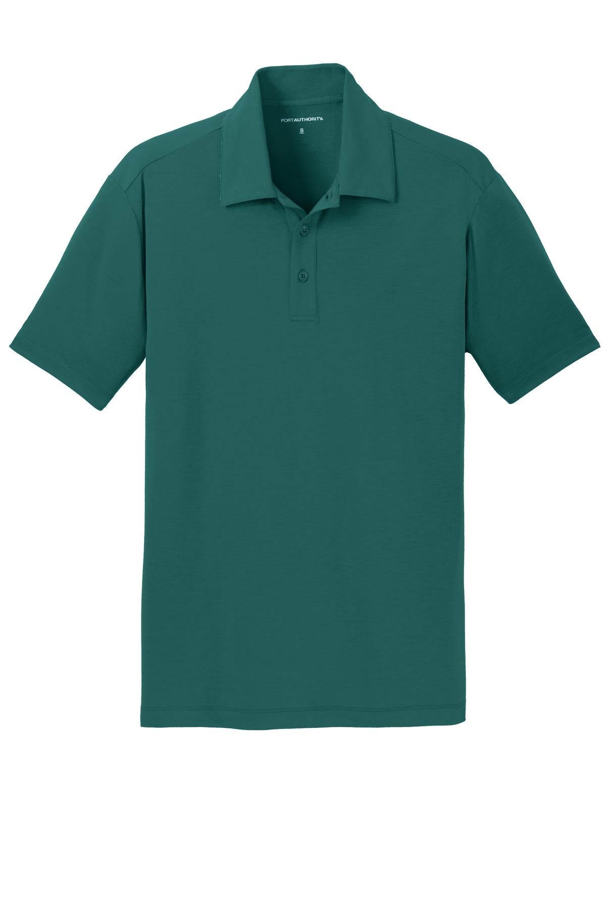 Front View of Lush Green Port Authority Cotton Touch Performance Polo. K568