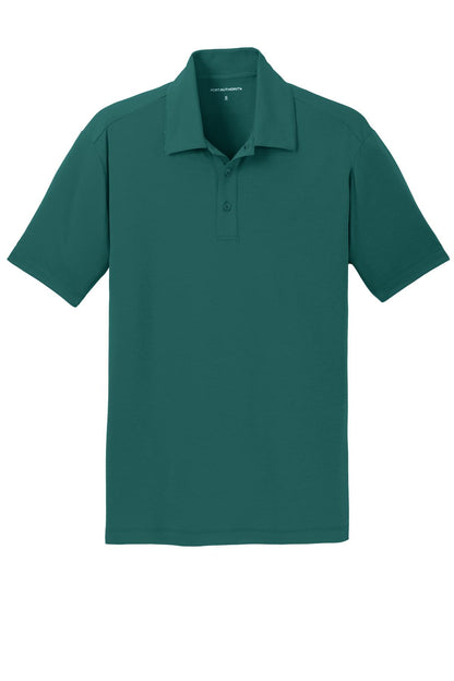 Front View of Lush Green Port Authority Cotton Touch Performance Polo. K568