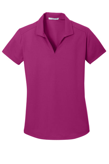 Front View of Magenta Port Authority Women's Dry Zone Grid Polo. L572