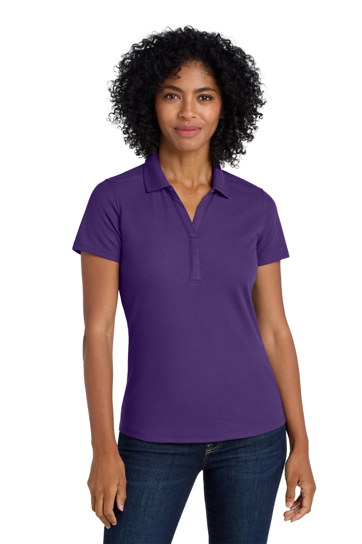 Front View of Majestic Purp Port Authority Women's EZPerformance Pique Polo. LK600