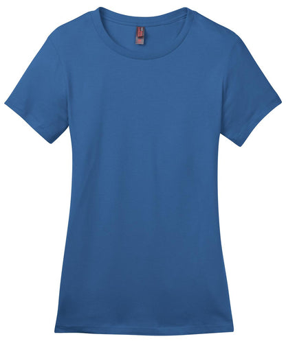 Front View of Maritime Blue District Women's Perfect Weight Tee. DM104L