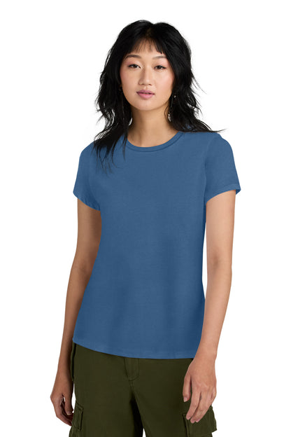Front View of Maritime Blue District Women's Perfect Weight Tee. DM104L