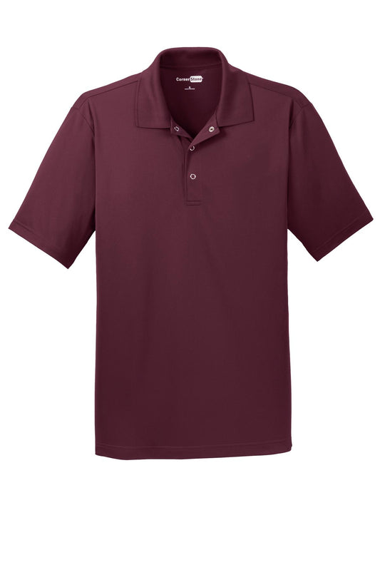Front View of Maroon CornerStone Micropique Gripper Polo. CS421