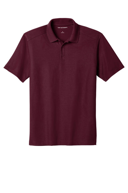 Front View of Maroon Port Authority EZPerformance Pique Polo. K600