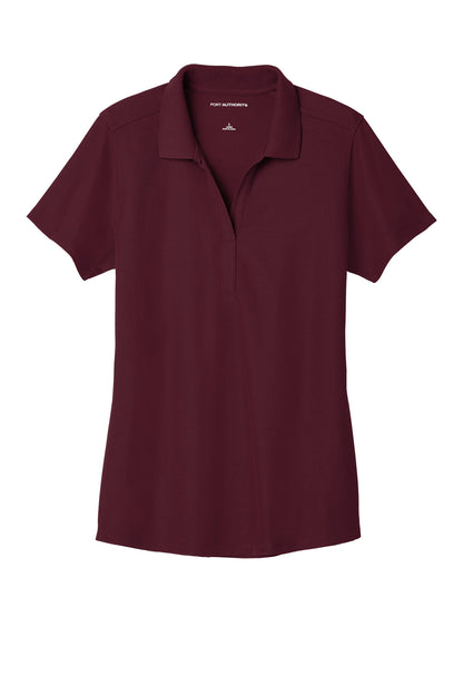 Front View of Maroon Port Authority Women's EZPerformance Pique Polo. LK600