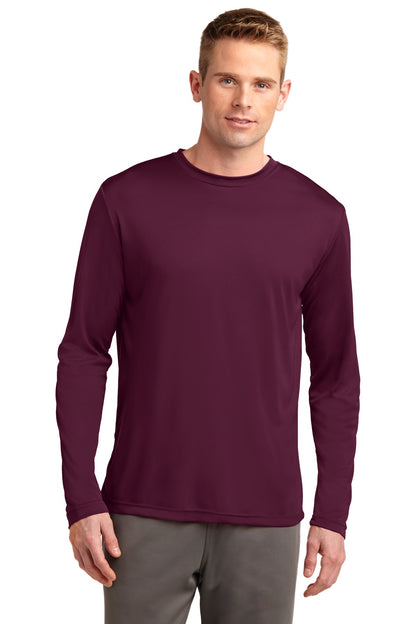 Front View of Maroon Sport-Tek Tall Long Sleeve PosiCharge Competitor Tee. TST350LS