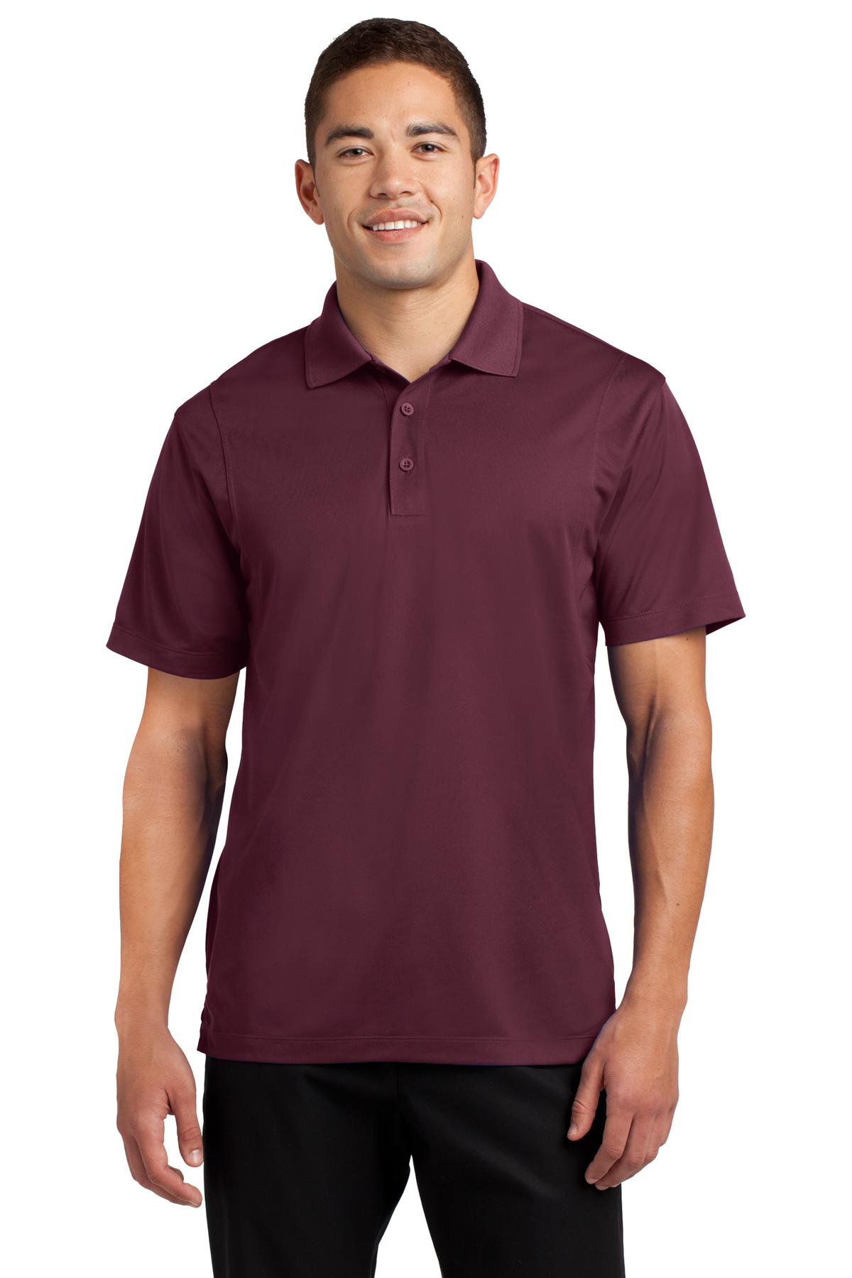 Front View of Maroon Sport-Tek Tall Micropique Sport-Wick Polo. TST650