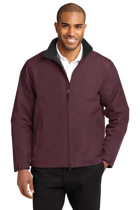 Front View of Maroon/Tr Blk Port Authority Challenger II Jacket. J354