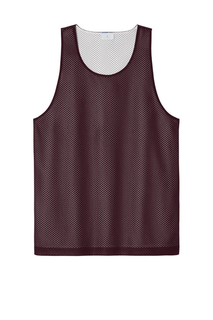 Front View of Mar/White Sport-Tek PosiCharge Reversible Mesh Tank ST5000