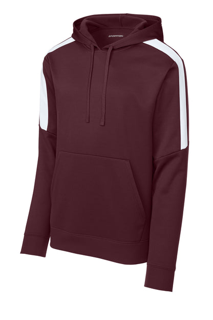 Front View of Mar/White Sport-Tek Sport-Wick Fleece United Pullover Hoodie ST255
