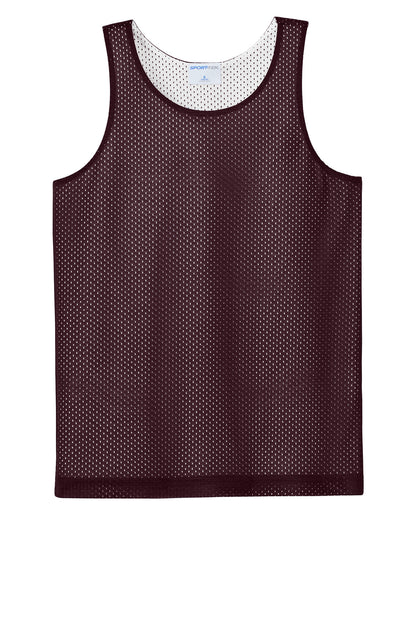 Front View of Mar/White Sport-Tek Youth PosiCharge Reversible Mesh Tank YST5000