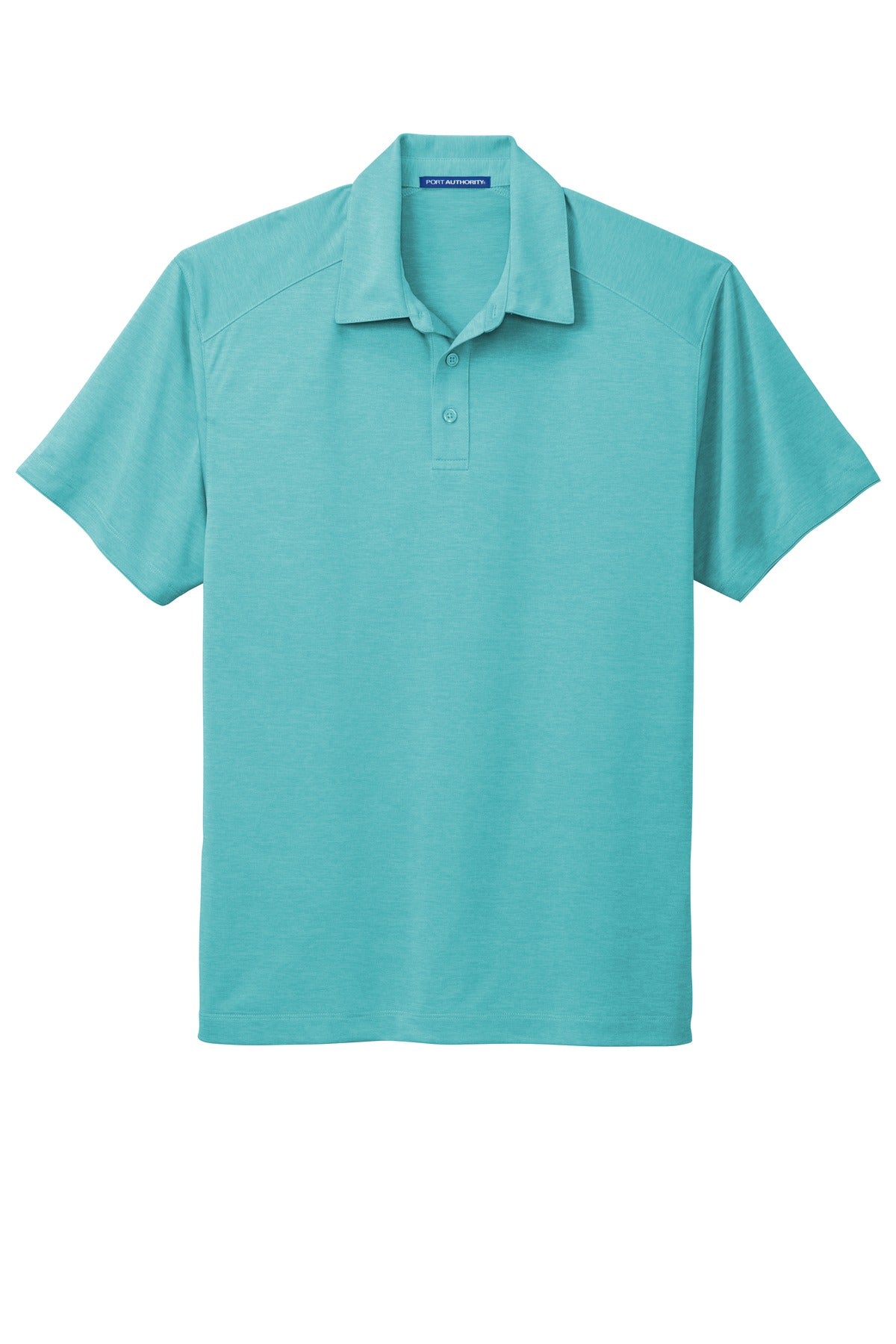 Front View of Maui Blue Port Authority Digi Heather Performance Polo. K574