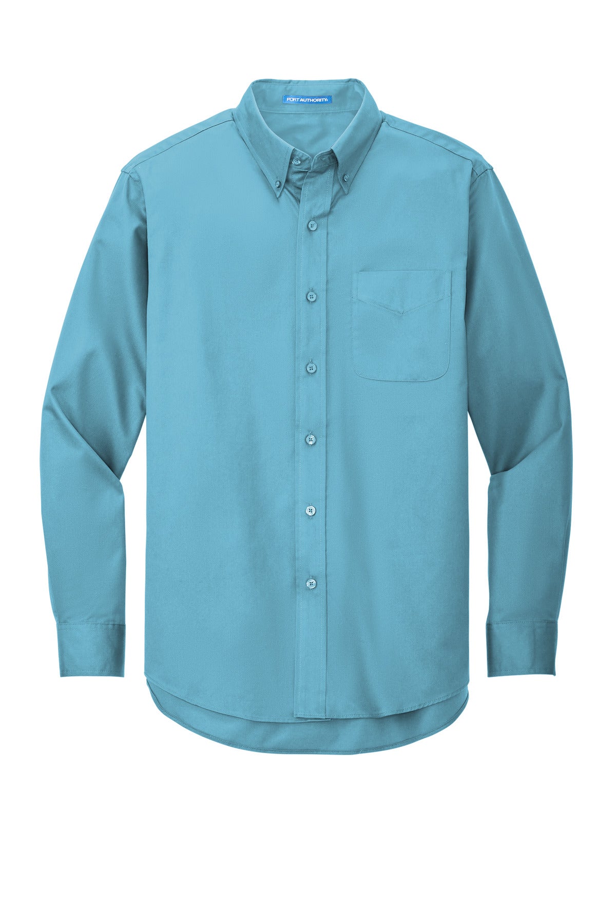 Front View of Maui Blue Port Authority Extended Size Long Sleeve Easy Care Shirt S608ES