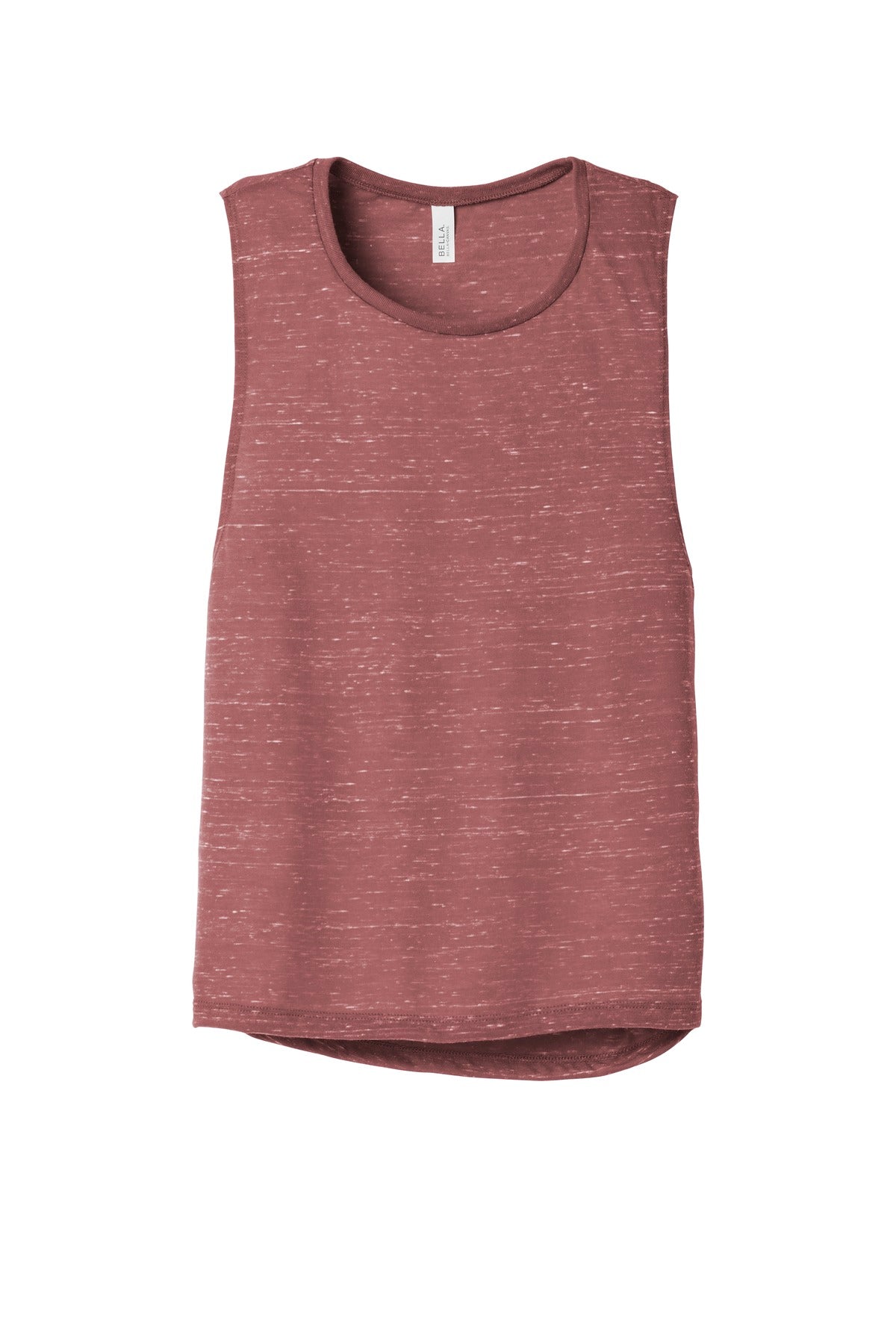 Front View of Mauve Marble BELLA+CANVAS Women's Flowy Scoop Muscle Tank. BC8803