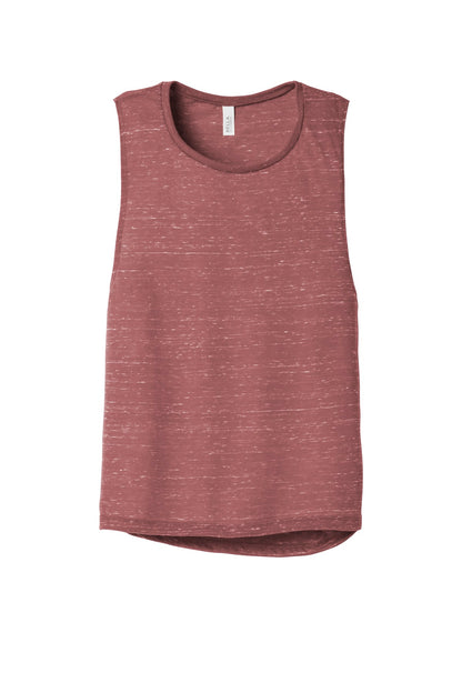 Front View of Mauve Marble BELLA+CANVAS Women's Flowy Scoop Muscle Tank. BC8803
