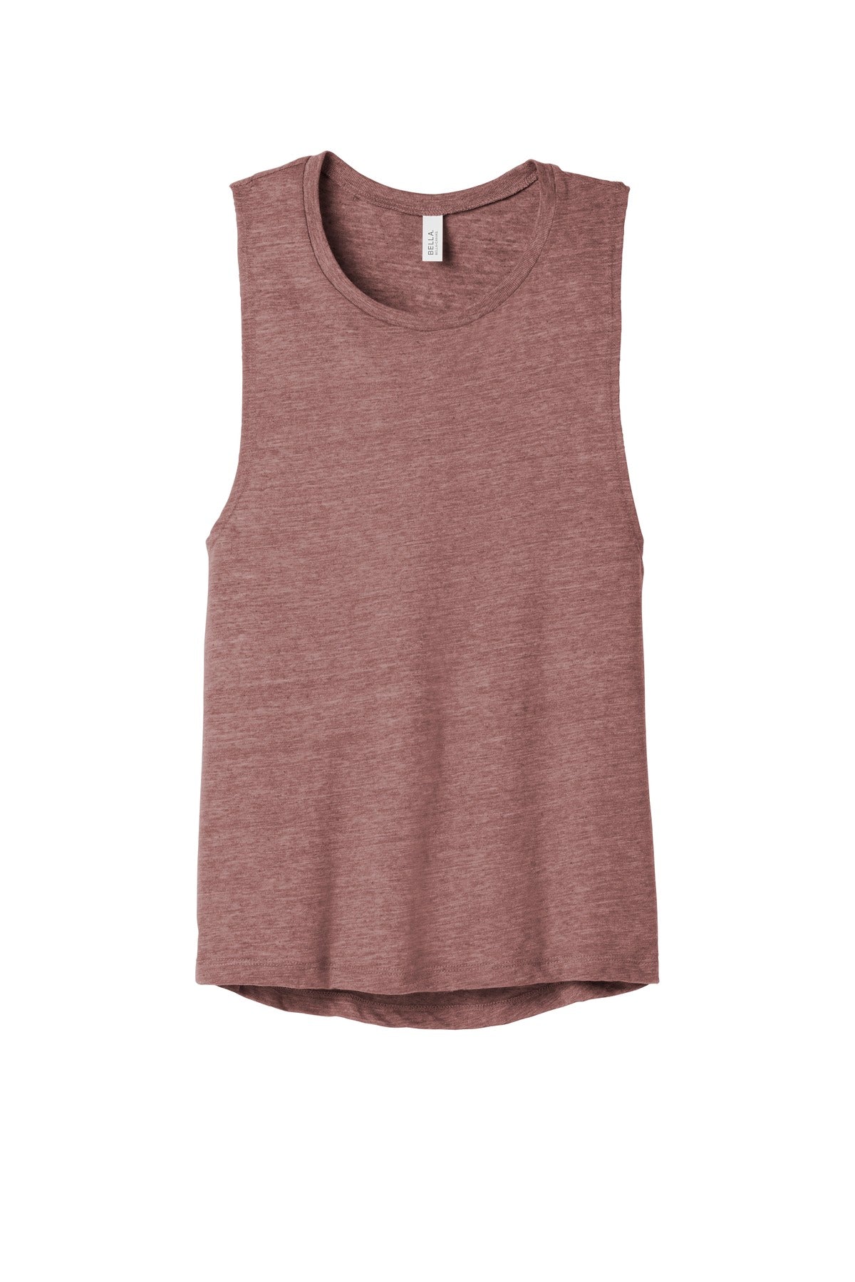 Front View of Mauve Slub BELLA+CANVAS Women's Flowy Scoop Muscle Tank. BC8803