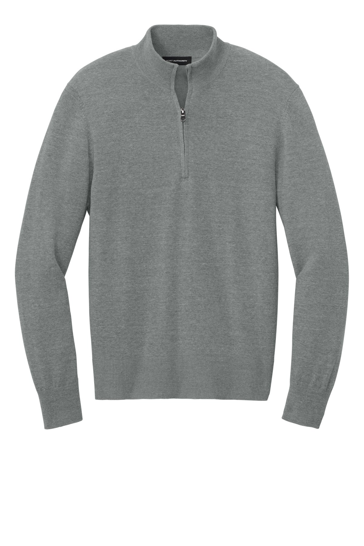 Front View of MdHtGrey Port Authority Easy Care 1/4-Zip Sweater SW2900