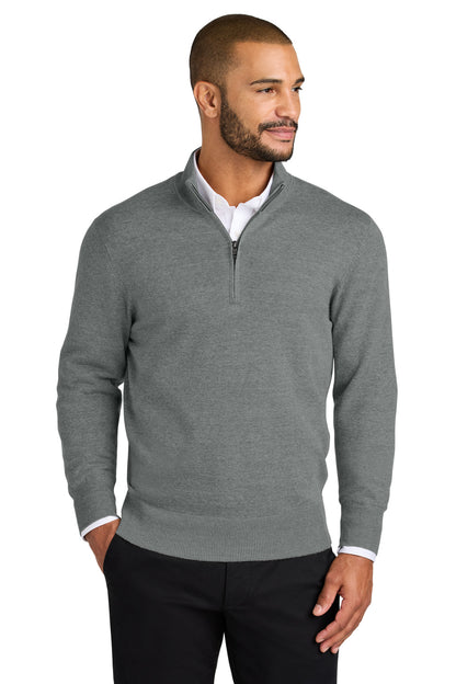 Front View of MdHtGrey Port Authority Easy Care 1/4-Zip Sweater SW2900