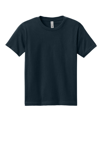 Front View of MdntNavy Next Level Apparel Youth Cotton Tee NL3310