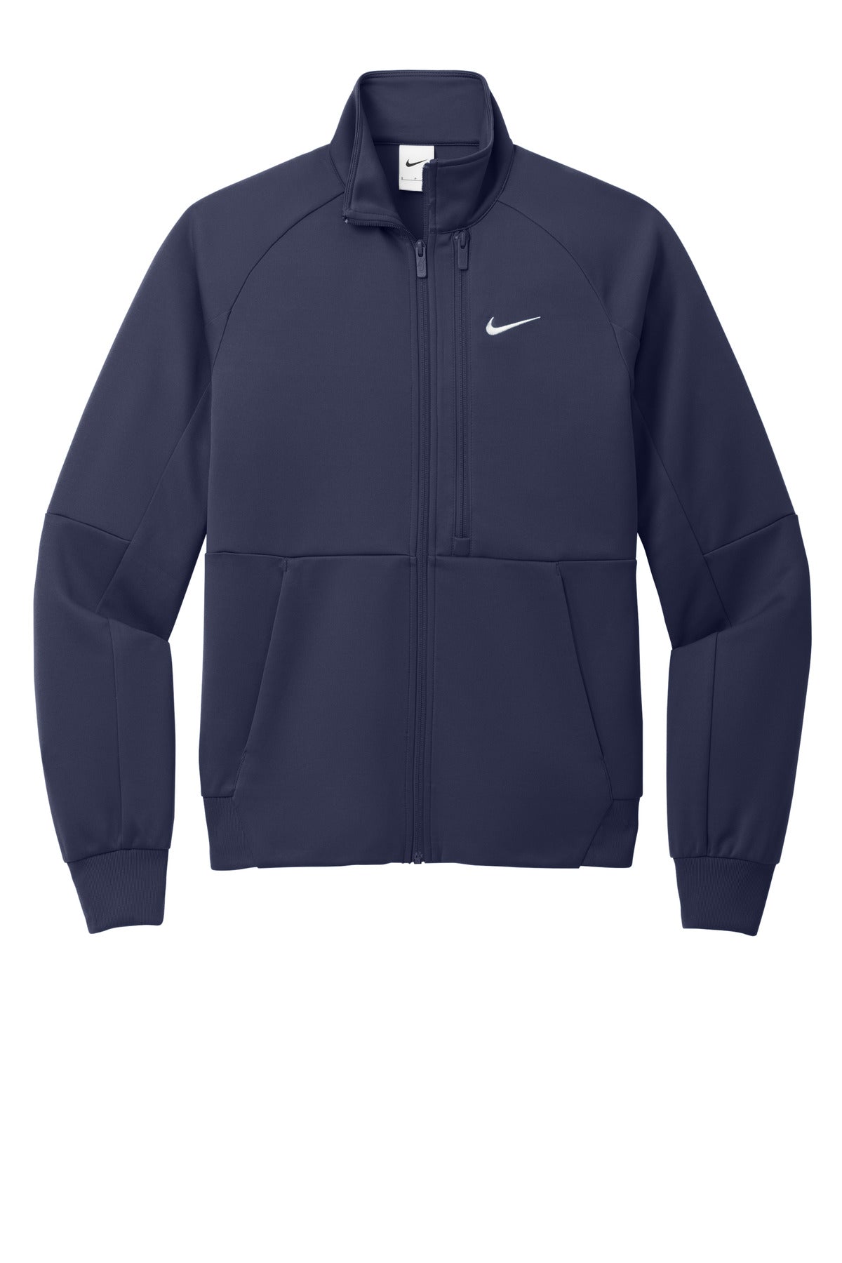 Front View of MdntNavy Nike Full-Zip Chest Swoosh Jacket NKFD9891