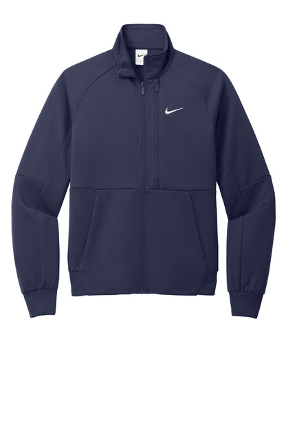 Front View of MdntNavy Nike Full-Zip Chest Swoosh Jacket NKFD9891