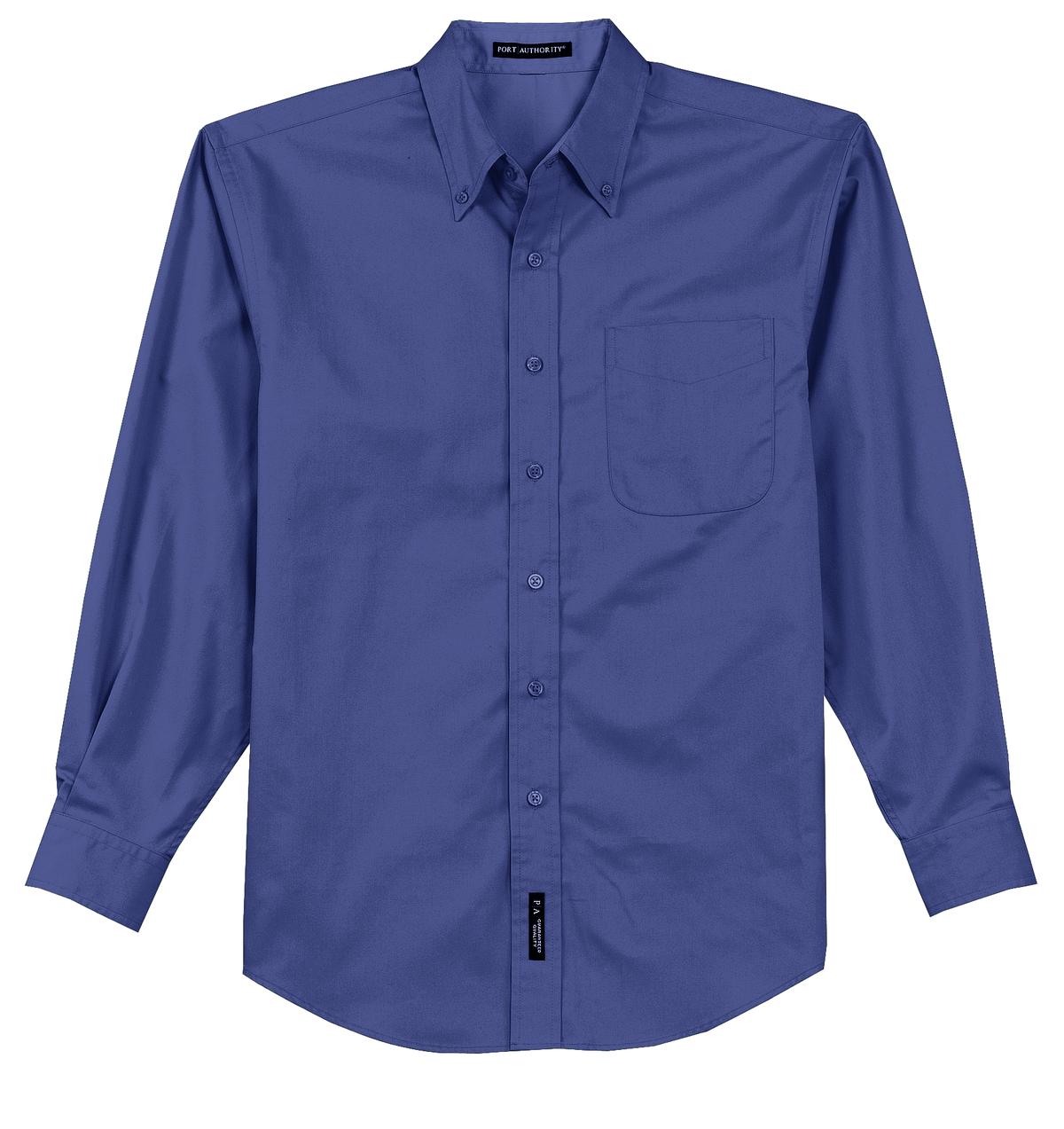 Front View of Med. Blue Port Authority Extended Size Long Sleeve Easy Care Shirt S608ES