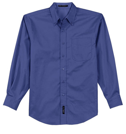 Front View of Med. Blue Port Authority Extended Size Long Sleeve Easy Care Shirt S608ES