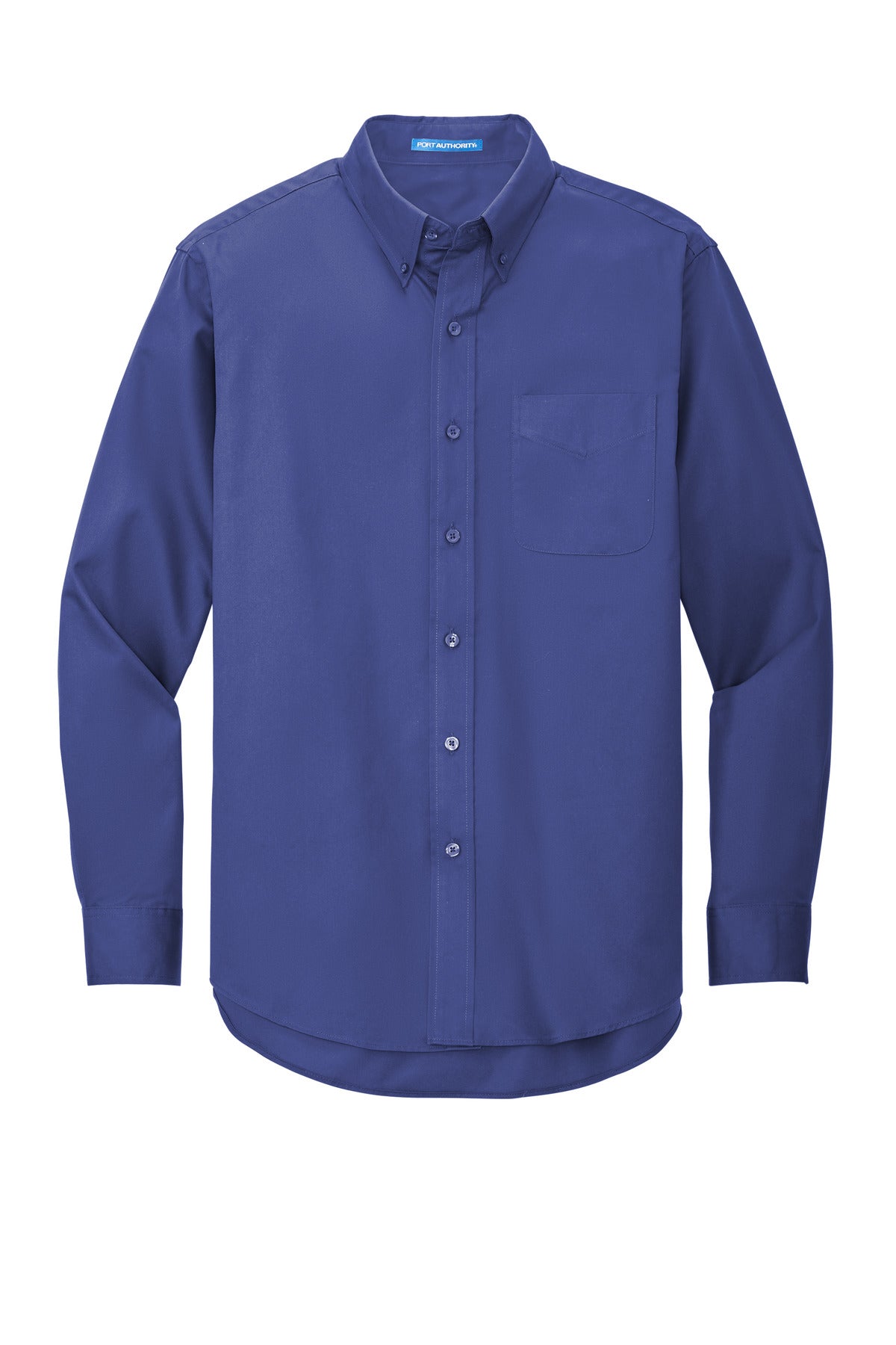 Front View of Med. Blue Port Authority Extended Size Long Sleeve Easy Care Shirt S608ES