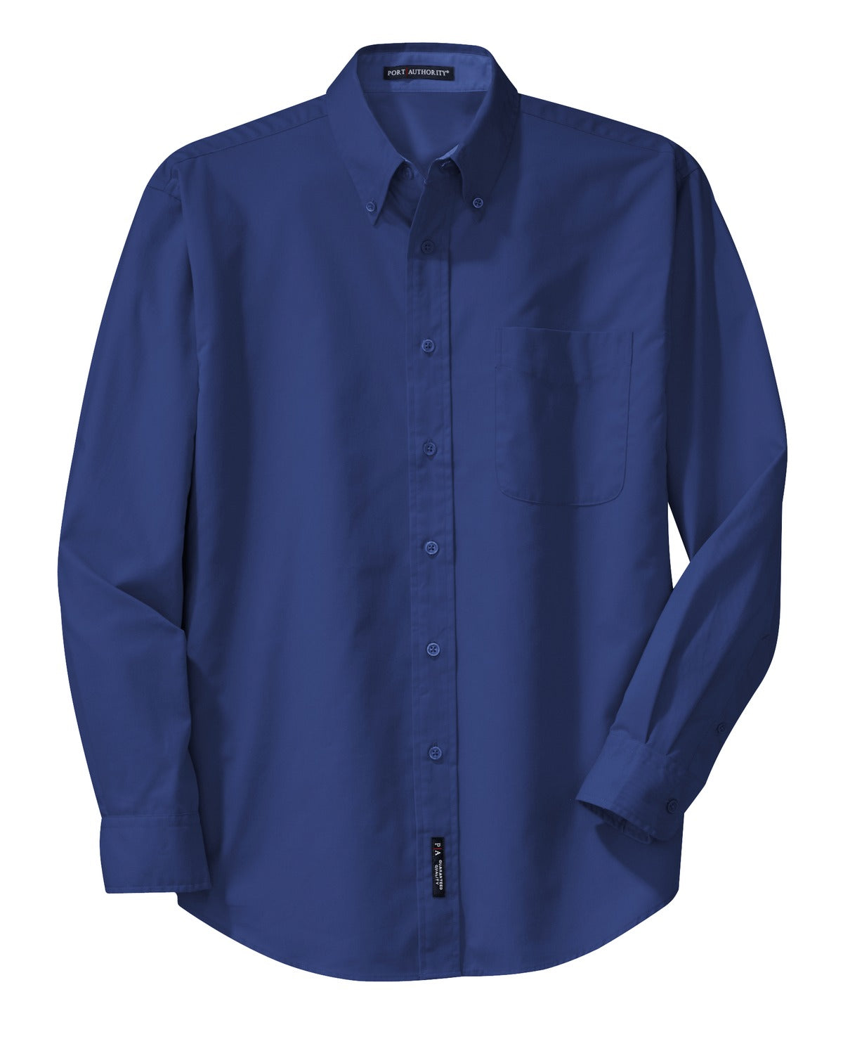 Front View of Med. Blue Port Authority Tall Long Sleeve Easy Care Shirt. TLS608