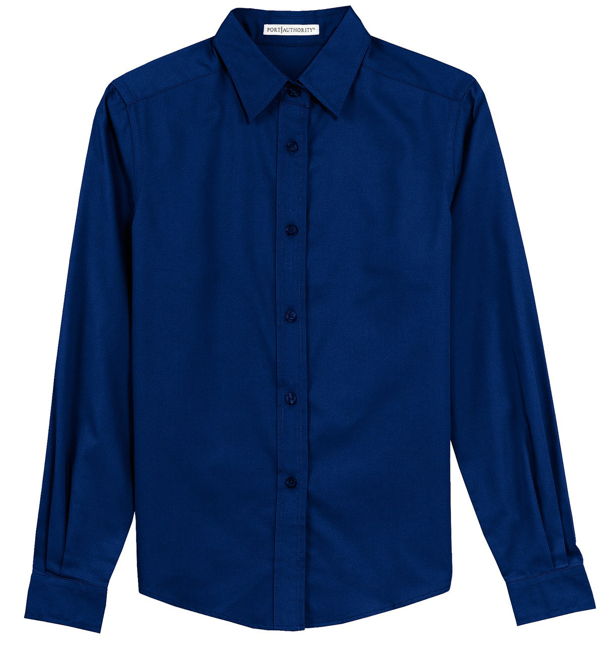 Front View of Medit. Blue Port Authority Women's Long Sleeve Easy Care Shirt. L608