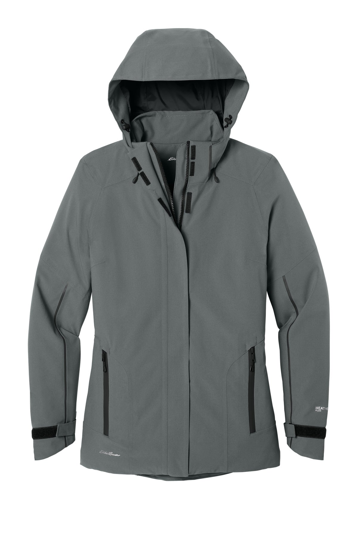 Front View of Metal Grey Eddie Bauer Women's WeatherEdge Plus Insulated Jacket. EB555