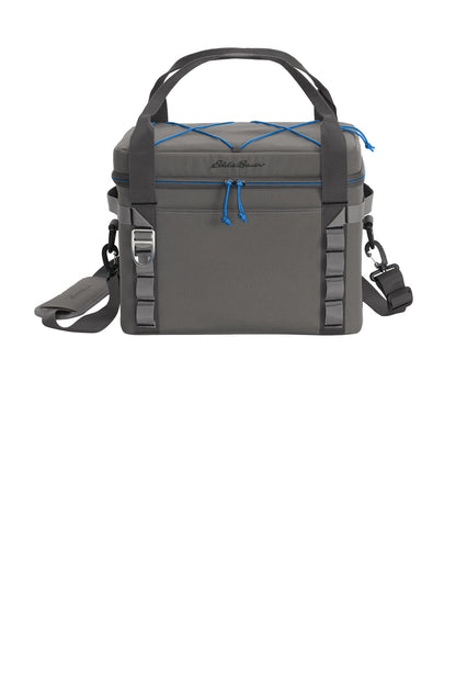 Front View of Metal Gy/Ex Bl Eddie Bauer Max Cool 24-Can Cooler EB800