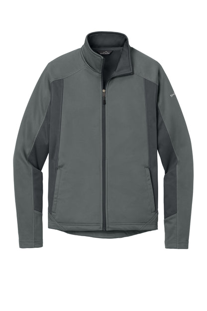 Front View of Metal Gy/Gy St Eddie Bauer Trail Soft Shell Jacket. EB542