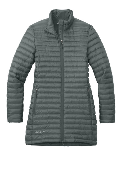 Front View of MetalGrey Eddie Bauer Women's Packable Quilted Full-Zip EB515