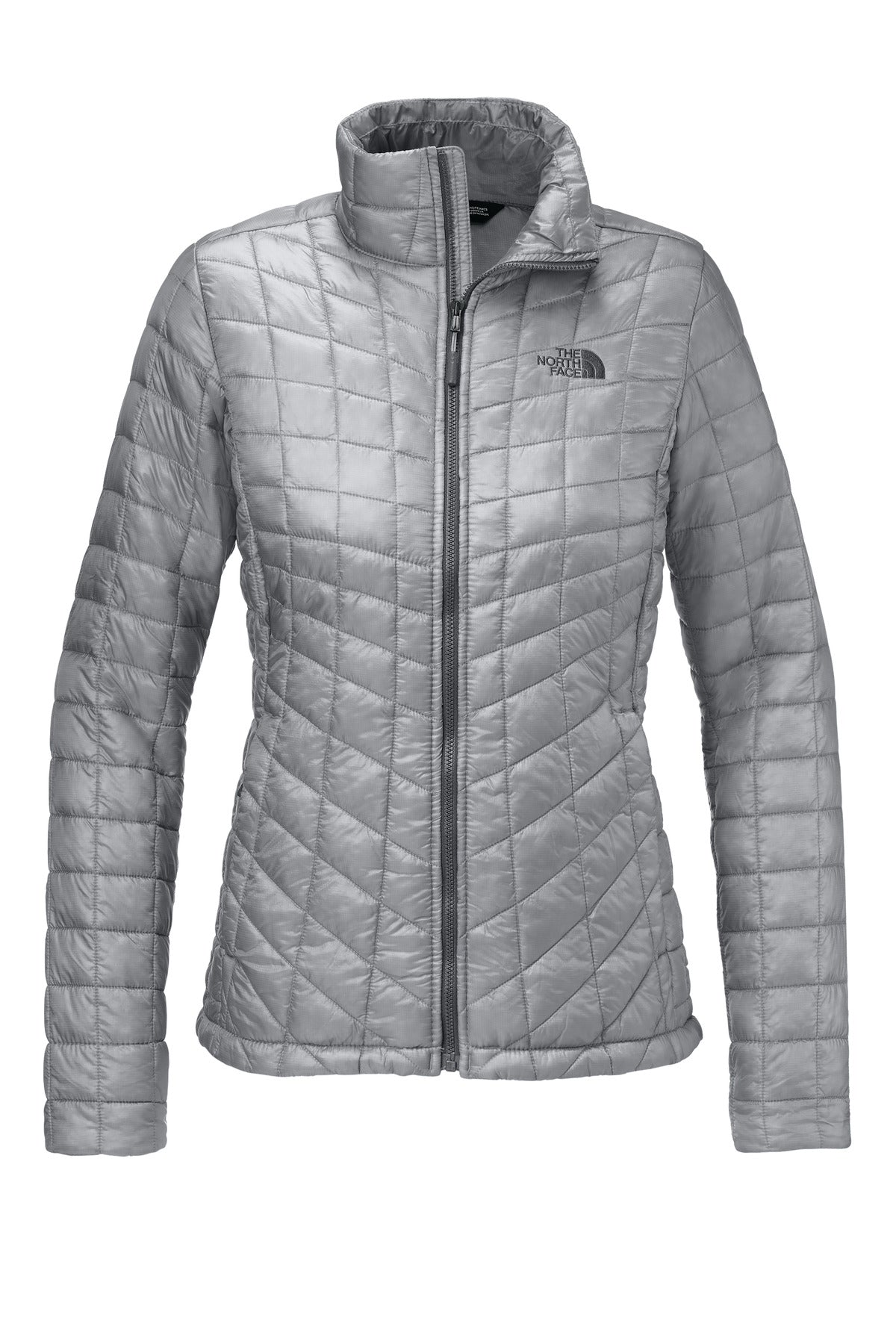 Front View of Mid Grey The North Face Women's ThermoBall Trekker Jacket. NF0A3LHK