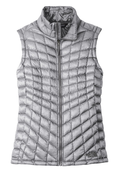 Front View of Mid Grey The North Face Women's ThermoBall Trekker Vest. NF0A3LHL