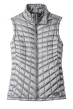 Front View of Mid Grey The North Face Women's ThermoBall Trekker Vest. NF0A3LHL