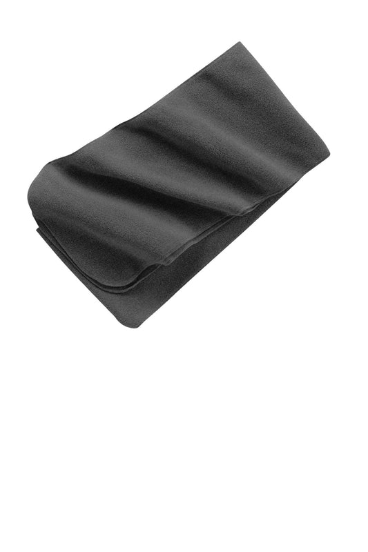 Front View of Midnight Hthr Port Authority Extra Long Fleece Scarf. FS03