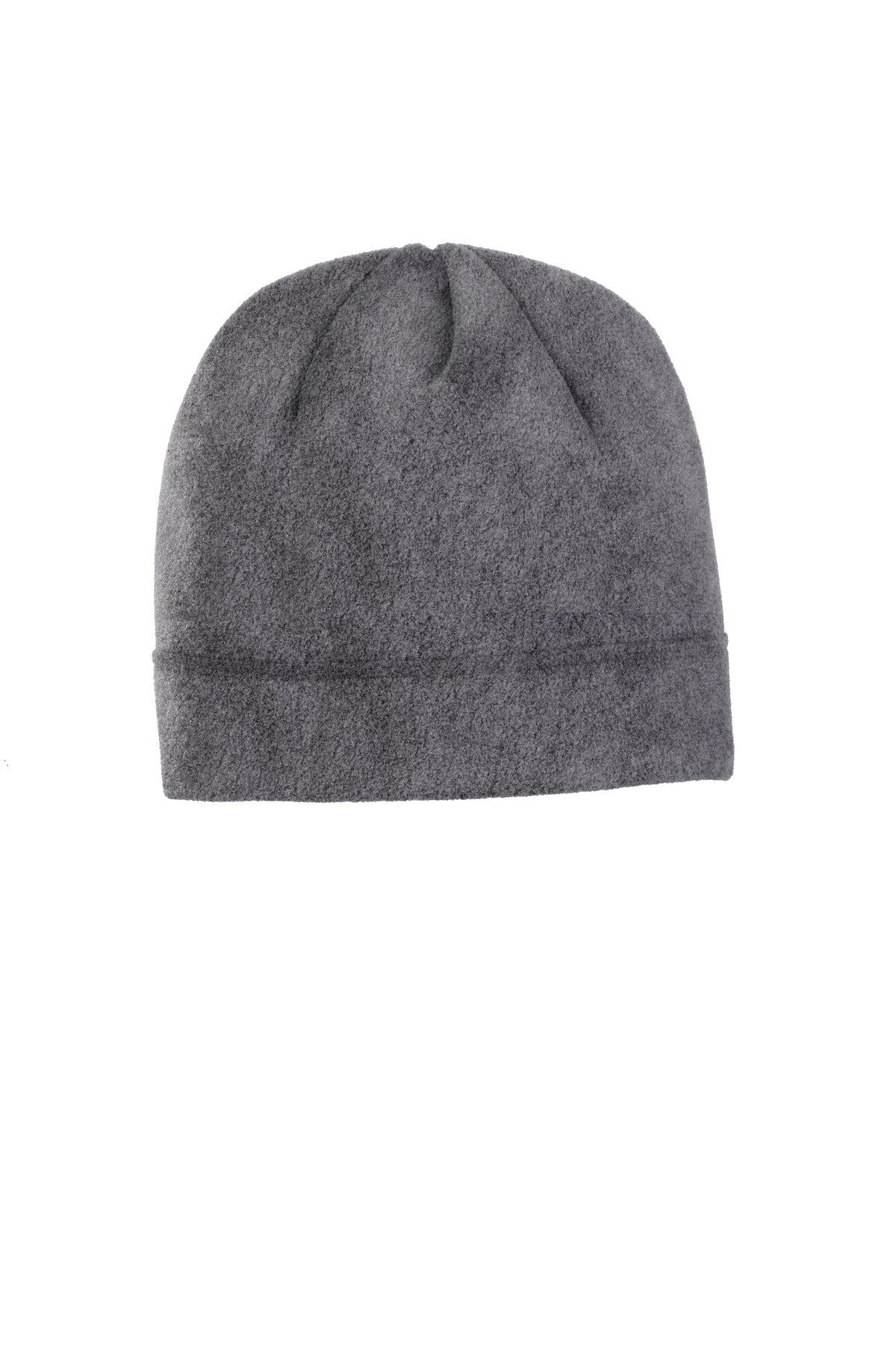 Front View of Midnight Hthr Port Authority R-Tek Stretch Fleece Beanie. C900