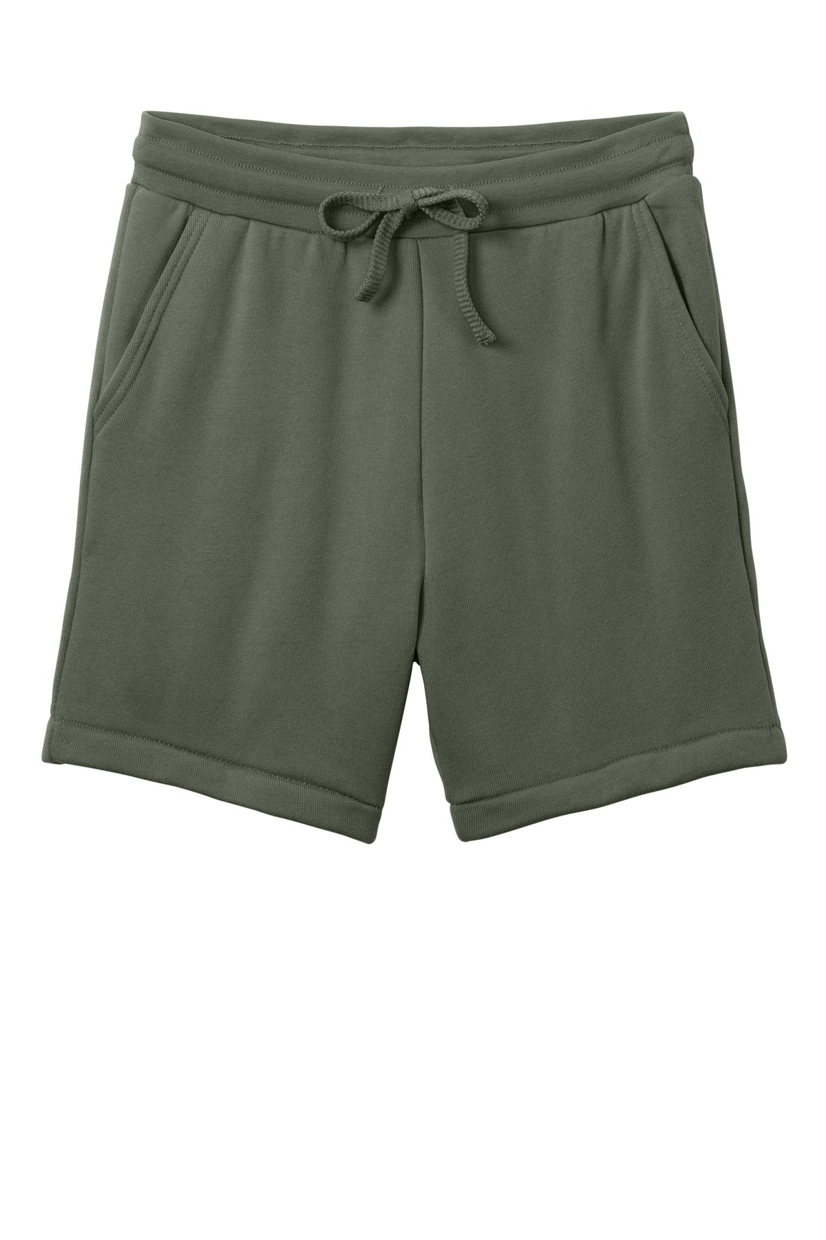 Front View of MilGreen BELLA+CANVAS Unisex Sponge Fleece Sweatshort BC3724
