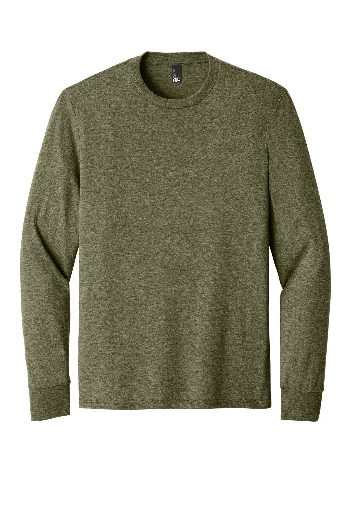Front View of MilGrnFst District Perfect Tri Long Sleeve Tee . DM132