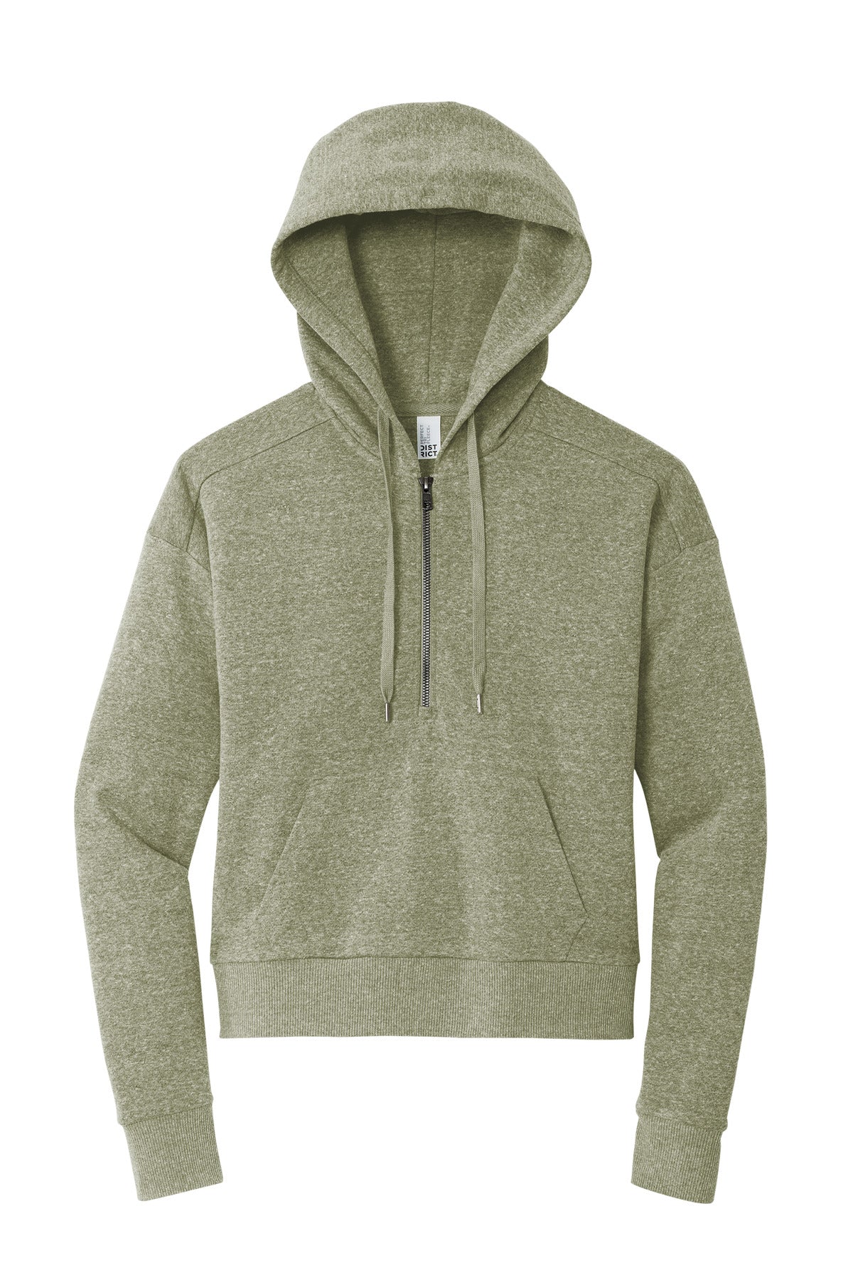 Front View of MilGrnFst District Women's Perfect Tri Fleece 1/2-Zip Pullover DT1311