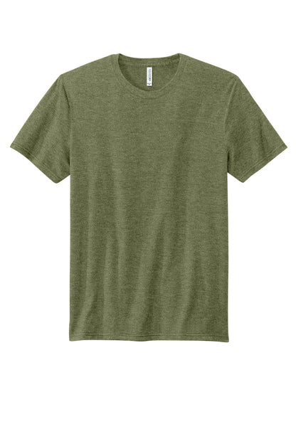 Front View of MilGrnHtr Volunteer Knitwear Tri Tee VL40