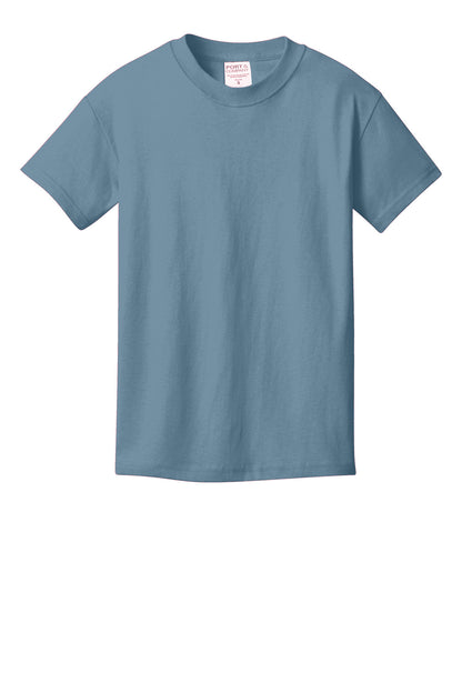 Front View of Mist Port & Company Youth Beach Wash Garment-Dyed Tee. PC099Y
