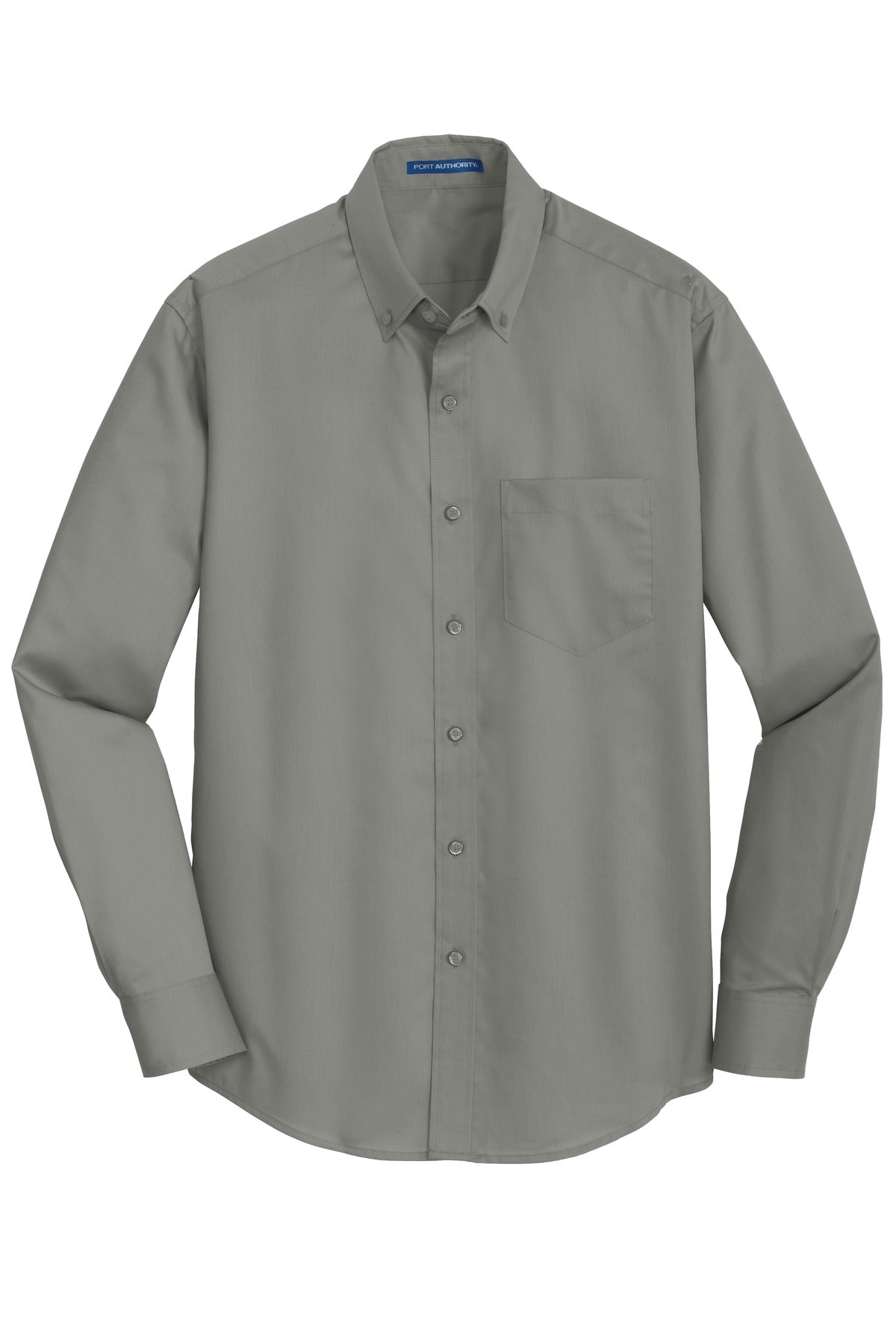Front View of Monument Grey Port Authority SuperPro Twill Shirt. S663
