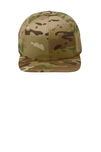 Front View of Multicam Sport-Tek YP Classics Flat Bill Snapback Cap. STC19