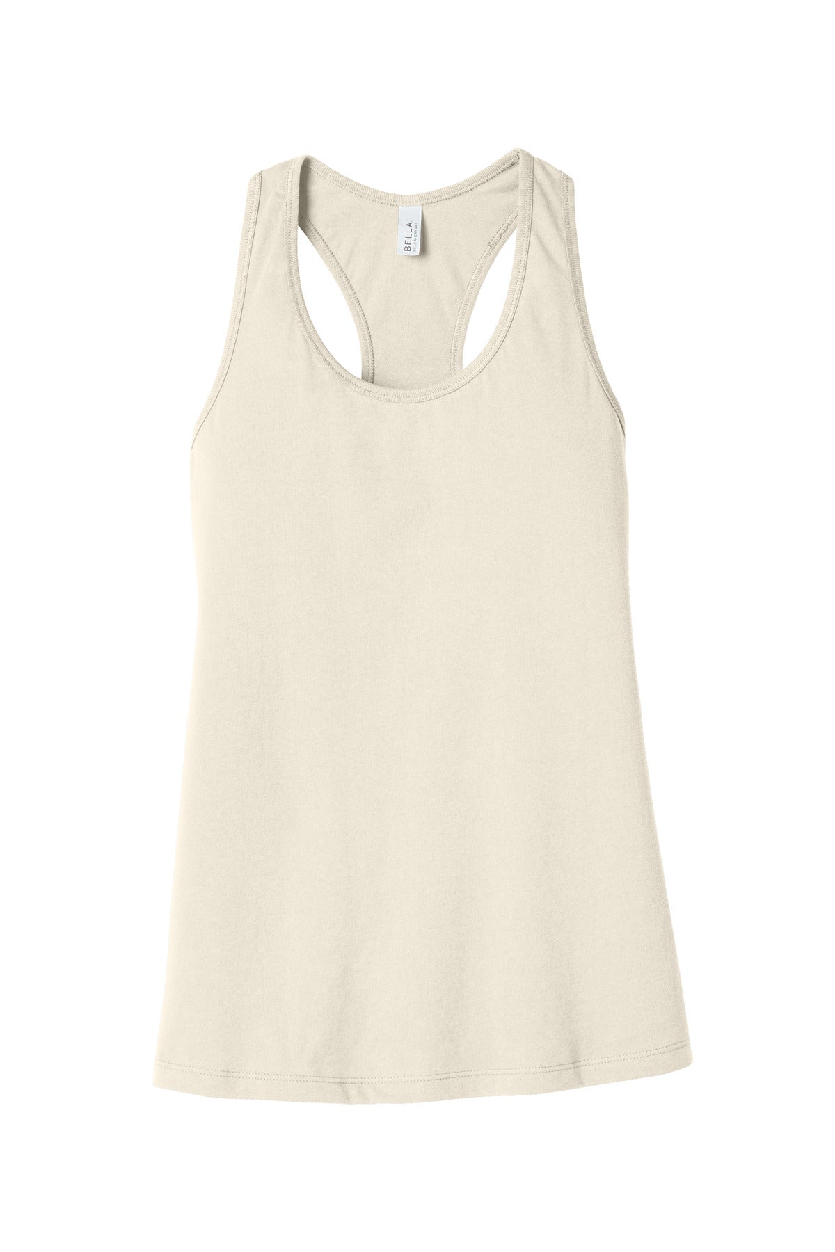 Front View of Natural BELLA+CANVAS Women's Jersey Racerback Tank. BC6008