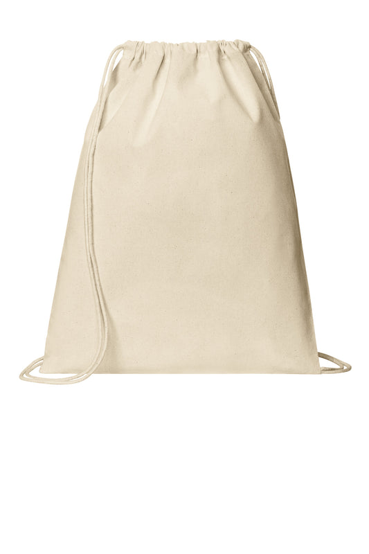 Front View of Natural Port Authority Core Cotton Cinch BG6200