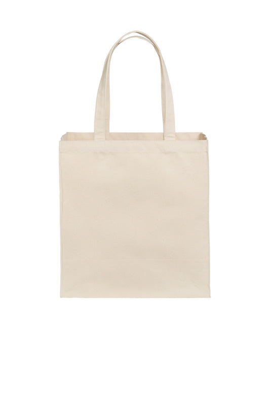 Front View of Natural Port Authority Cotton Canvas Over-the-Shoulder Tote BG426